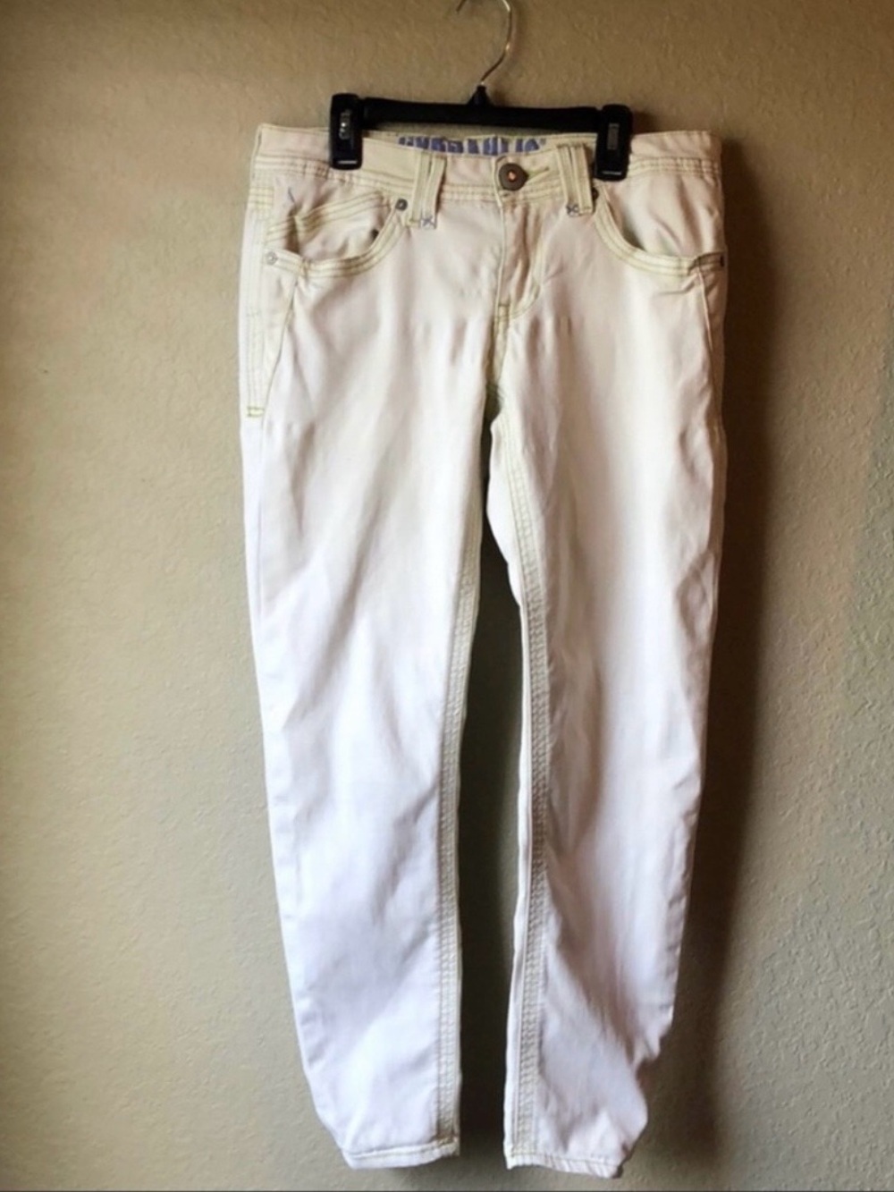 Hydraulic Pants Vintage Y2K Light Yellow Straight Leg Casual Pants Juniors 11/12